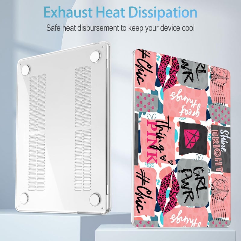 Mektron Designed for 2025/2024/2023 MacBook Air 15 INCH M4 A3241 /M3 A3114 /M2 A2941 Case, Printed Plastic Hard Shell Cover with 15.3" Liquid Retina Display Touch ID, Girly Graffiti - Image 3